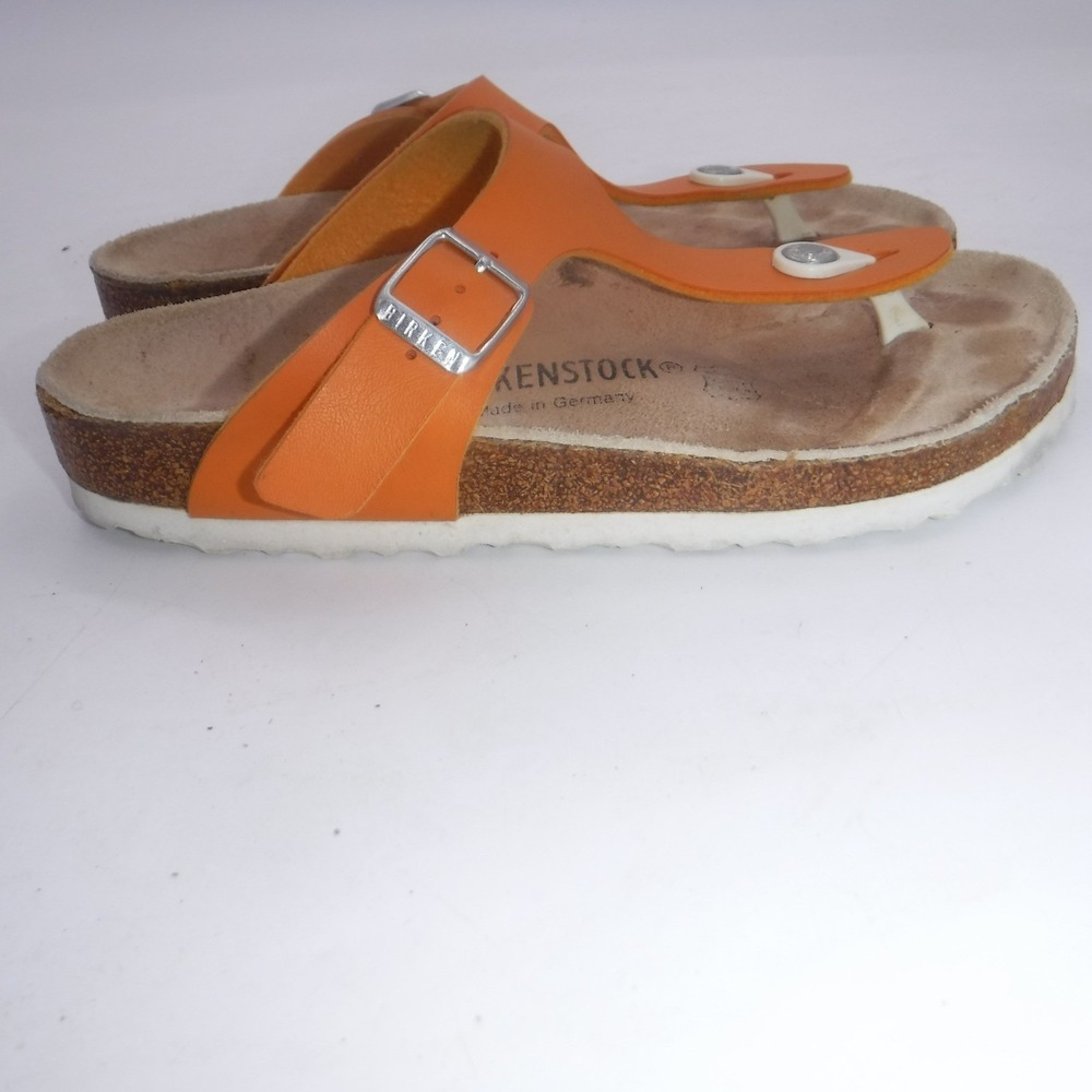 Birkenstock Gizeh Orange‎ Thong Sandals Cork Footbed EU36 US 5 Shoes - Picture 2 of 8